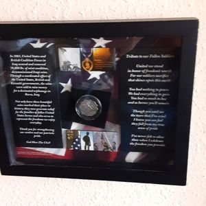 Iraq War, Iraqi Coin Shadow Box Memento